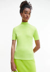 Calvin Klein Jeans Slim Organic Cotton Ribbed T-Shirt, Acid Lime