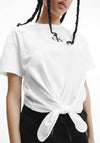 Calvin Klein Jeans Womens Tie Knot T-Shirt, White