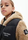 Calvin Klein Jeans Kids Convertible Teddy Puffer Jacket, Black