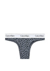 Calvin Klein Logo Brand Brazilian Brief, Grey Leopard