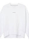 Calvin Klein Jeans Womens Micro Branding Logo Sweatshirt, White