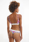Calvin Klein Logo Brand Floral Thong, Pink Multi