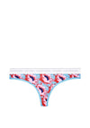 Calvin Klein Logo Brand Floral Thong, Pink Multi