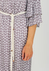 Camelot Printed Bell Sleeve Shift Dress, Taupe