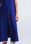 Camelot Split Front Tunic Dress, Dark Blue