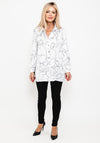 Camelot Artistic Abstract Design Blouse, White