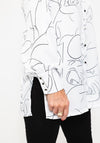 Camelot Artistic Abstract Design Blouse, White