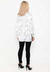 Camelot Artistic Abstract Design Blouse, White