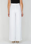 Camelot Wide Leg Crepe Trousers, White