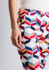 Camelot Geometric Print Slim Trousers, Multi-Coloured