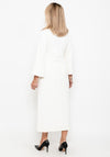 Camelot Buttoned Sleeve Knitted Maxi Dress, Cream