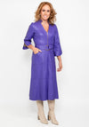 Camelot Faux Leather Midi Dress, Purple