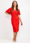 Camelot Bell Sleeve Midi Dress, Red