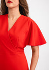 Camelot Bell Sleeve Midi Dress, Red