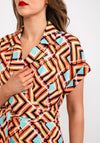 Camelot Geo Print Jumpsuit, Orange Multi
