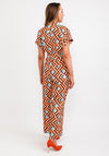 Camelot Geo Print Jumpsuit, Orange Multi