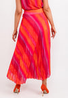 Camelot Ombre Pleated Maxi Skirt, Pink Multi