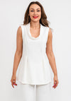 Camelot Cowl Neck Flared Top, White