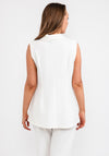 Camelot Cowl Neck Flared Top, White