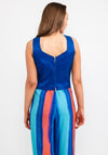 Camelot Shimmer Crop Top, Royal Blue