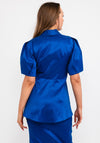 Camelot Shimmer Peplum Top, Royal Blue