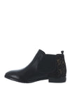 Caprice Leather Metallic Leopard Chelsea Boots, Black