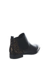 Caprice Leather Metallic Leopard Chelsea Boots, Black