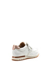 Caprice Leather Zip Metallic Trim Trainers, White