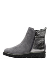 Caprice Leather Suede Wedged Ankle Boots, Grey