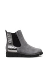 Caprice Leather Suede Wedged Ankle Boots, Grey