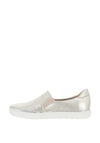 Caprice Leather Reptile Metallic Slip on Trainers, Gold