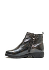 Caprice Patent Leather Ankle Boots, Pewter