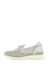Caprice Leather Mesh Panel Slip on Trainers, Green