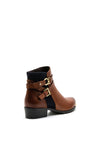 Caprice Buckle Strap Leather Ankle Boot, Brown