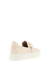 Caprice Patent Leather Chain Platform Loafers, Cream
