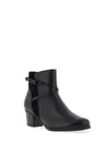 Caprice Leather Suede Panel Buckle Boots, Black