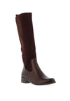 Caprice Leather Stretch Panel Long Rider Boots, Brown