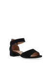 Caprice Suede Block Heel Sandals, Black