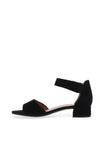 Caprice Suede Block Heel Sandals, Black