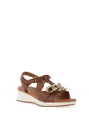 Caprice T Bar Chain Sandals, Cognac