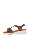 Caprice T Bar Chain Sandals, Cognac