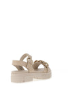 Caprice Leather Chain Platform Sandals, Beige