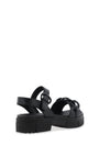 Caprice Leather Chain Platform Sandals, Black