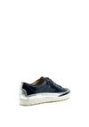 Caprice Patent Leather Lace Up Trainer, Navy
