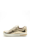 Caprice Metallic Lace Up Trainer, Gold