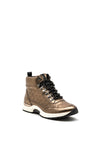 Caprice Metallic Quilted Leather Trainer Boot, Gold