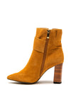 Caprice Suede Pointed Ankle Boot, Mustard