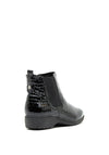 Caprice Patent Leather Croc Chelsea Boots, Black