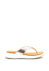 Caprice Leather Metallic Toe Thong Sandals, Gold