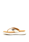 Caprice Leather Metallic Toe Thong Sandals, Gold